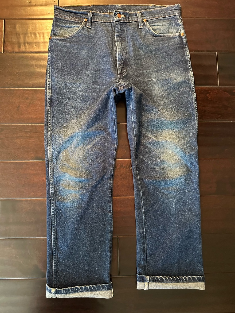 WRANGLER COWBOY CUT NAVY STRETCH SLIM FIT JEAN 35